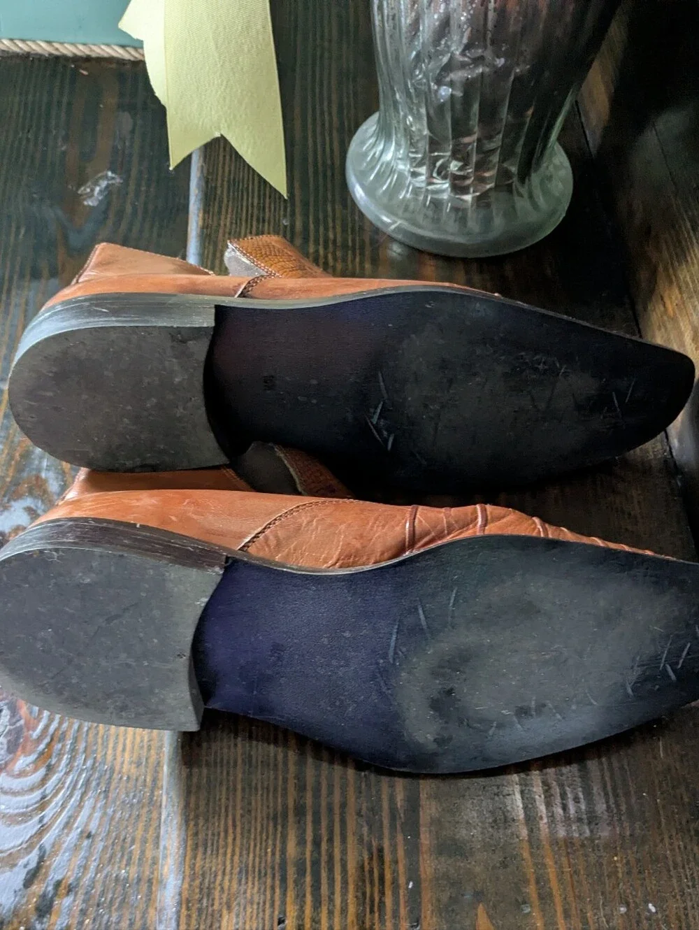 Barrow Men's Cognac Brown Leather Slip-On Boots